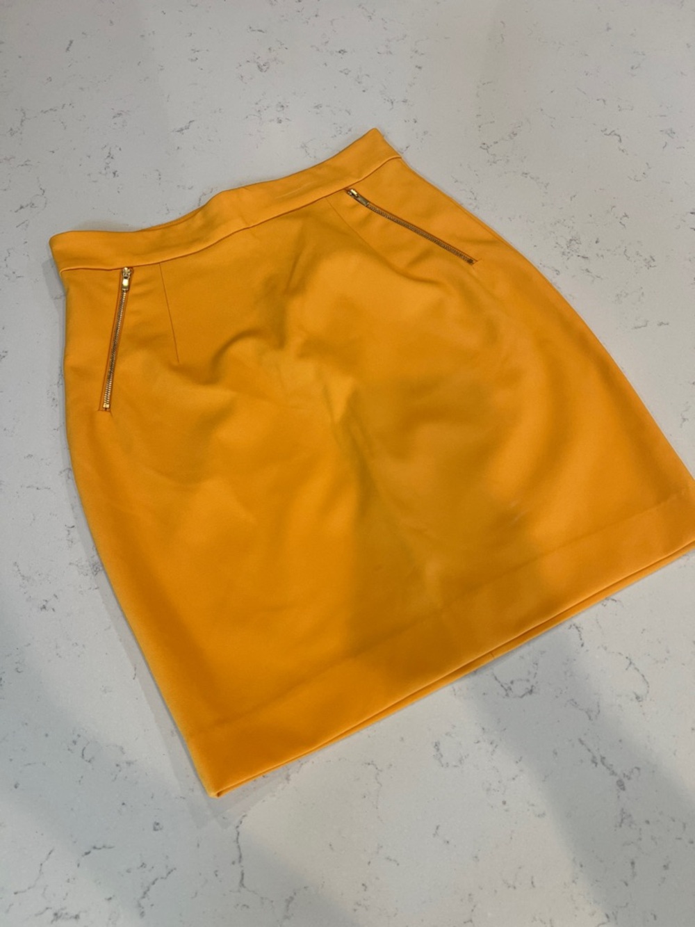 H&M Yellow Mini Skirt with Gold Zippers